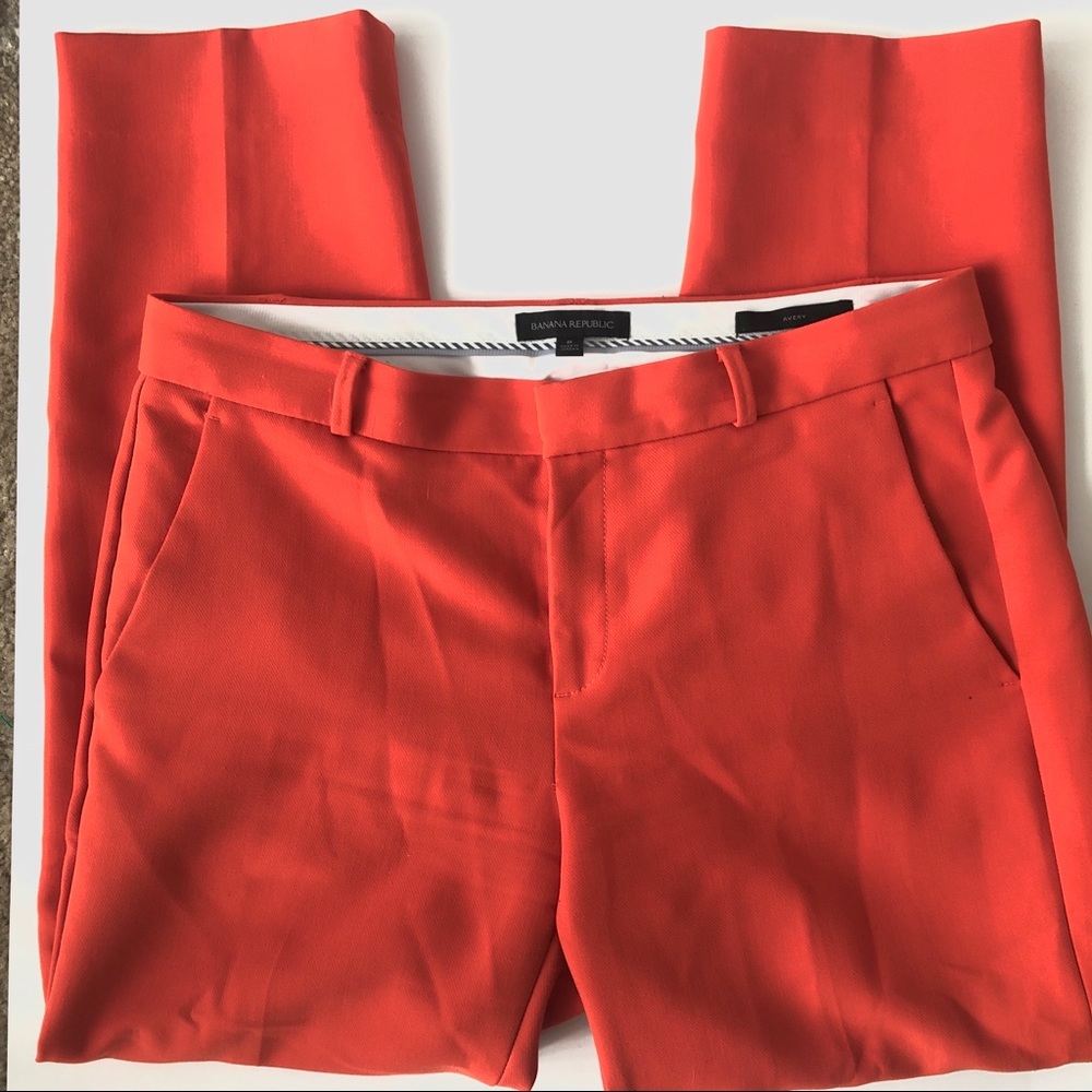 Banana Republic Orange Cropped Avery Pants 8